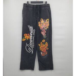 DreamVille Festival 2025 Flowers Black Sweatpants Women Size Medium New
